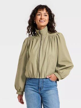 NWT Target Universal Thread Cropped Femme Twill Bomber Jacket | Size S |
